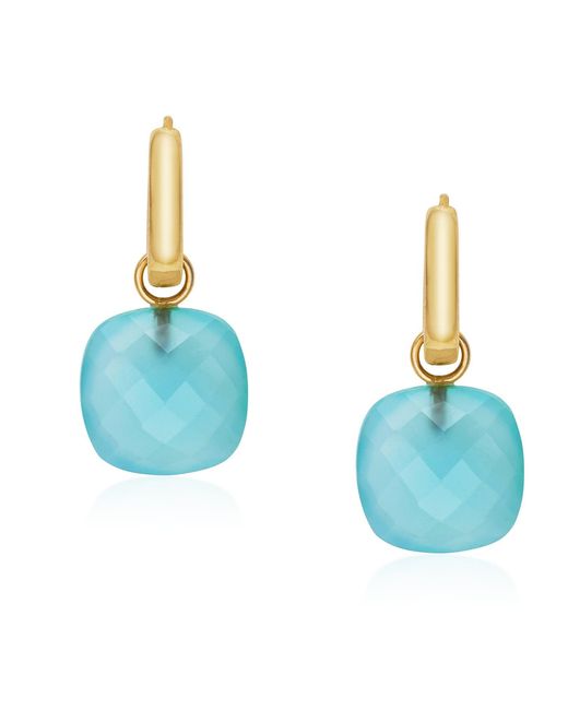 Preeti Sandhu Blue 14K Chalcedony Hoops