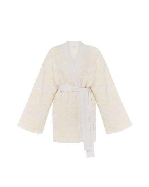 Annabo White Neutrals Pale Rose Merino Wool & Cashmere Jacquard Cardigan