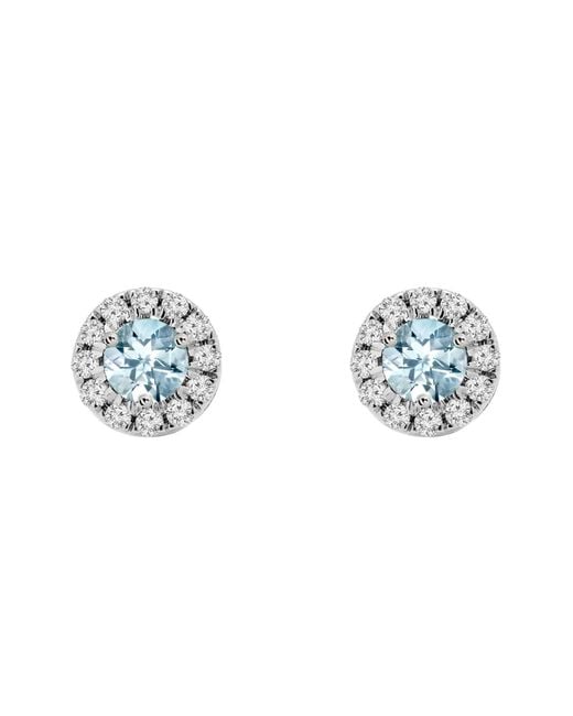 Augustine Jewels Blue Birthstone Halo Earrings