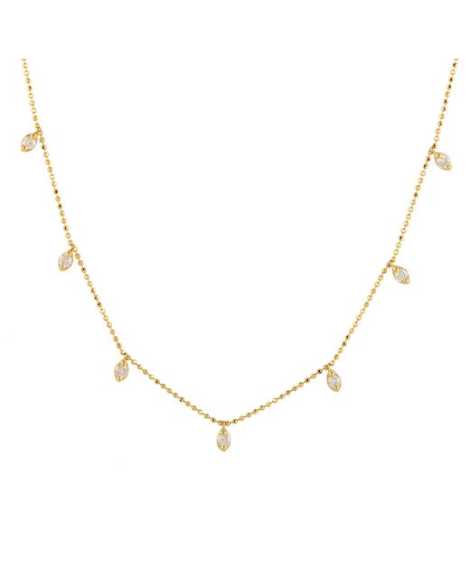 Artisan White Natural Diamond Drop Station Necklace