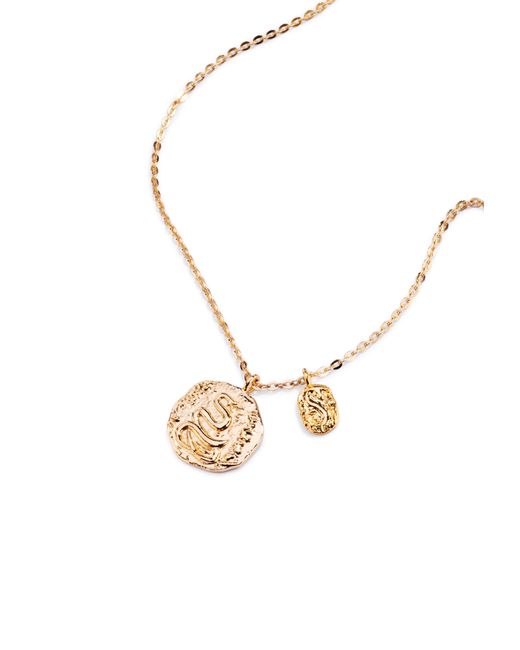 Aaria London Metallic Snake Coin Necklace