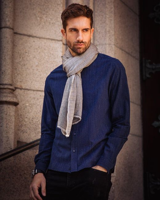 Vustra Blue Storm Button-Down Shirt for men