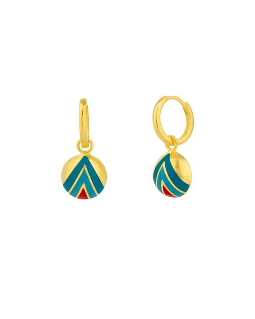 Spero London Blue Enamel Five Color Sterling Earrings