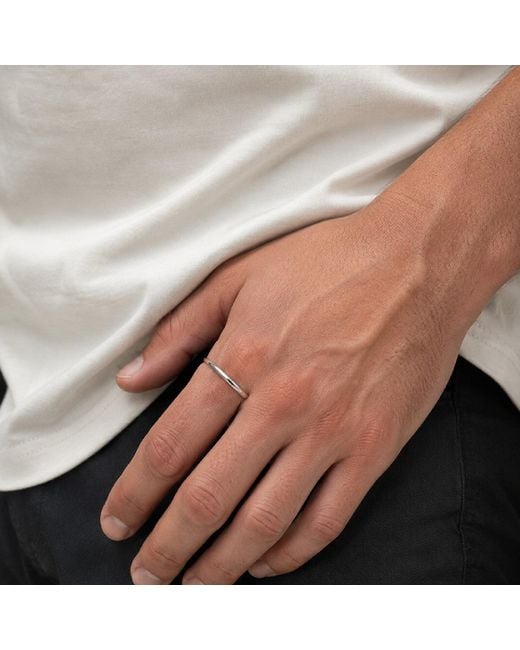 Unaloe White Smooth Sterling Band: Elegant Simplicity for men