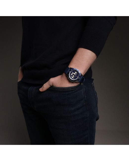 Kennett Watches & Accessories Blue Kennett Pacesetter Chronograph Watch With Fkm Rubber Strap for men
