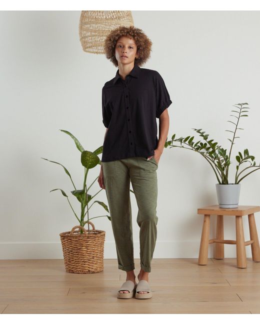 Known Supply Black Short Sleeve Button Up Tee