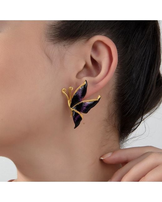 Milou Jewelry Black Butterfly Earrings