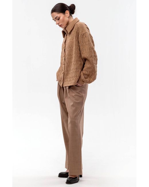 Maison Bogomil Brown Chunky Cable Knit Cardigan