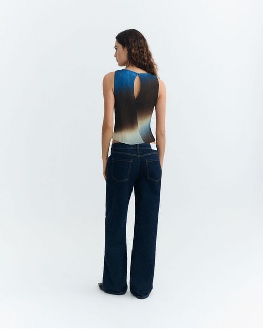 Thinking Mu Blue Pleated Top Glass Dora