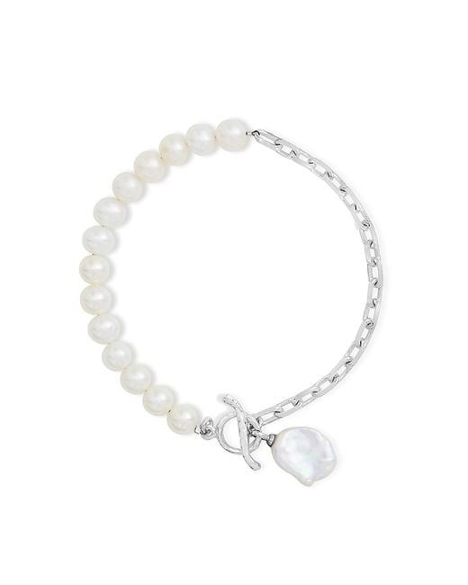 Dower & Hall Metallic Luna Freshwater & Keshi Pearl Bracelet