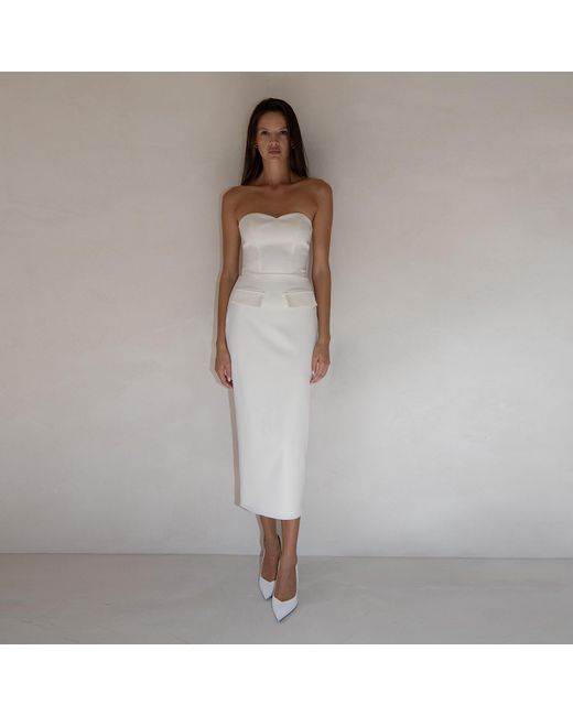 Vestiaire d'un Oiseau Libre White Wool Midi Dress