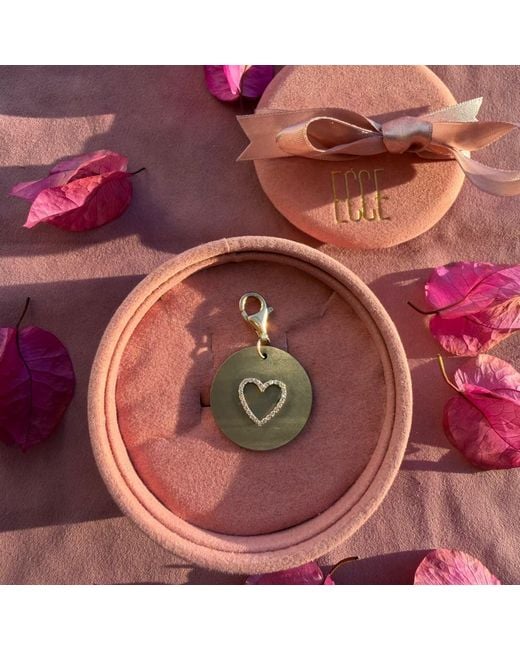 Ecce | Artisan Diamonds Metallic 14K Solid Titanium Customized With Heart Shape Diamond Charm Pendant