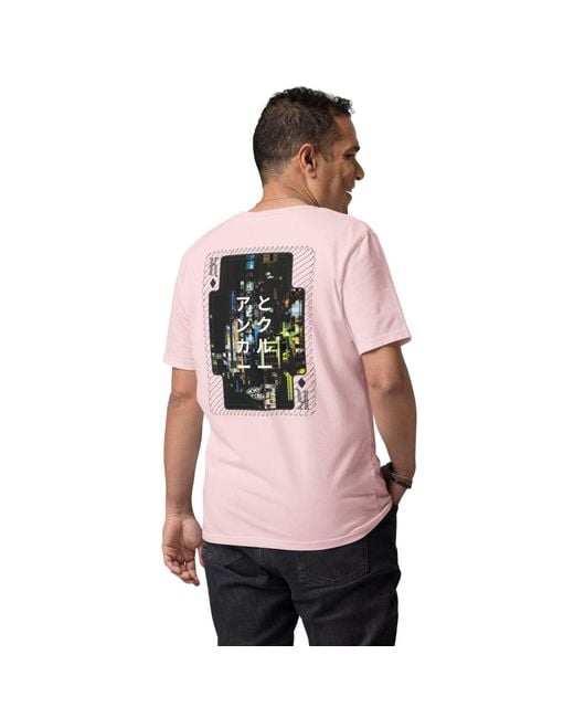 Anchor and Crew Pink Cotton Two Japan Gurafiku Organic Cotton T-Shirt for men