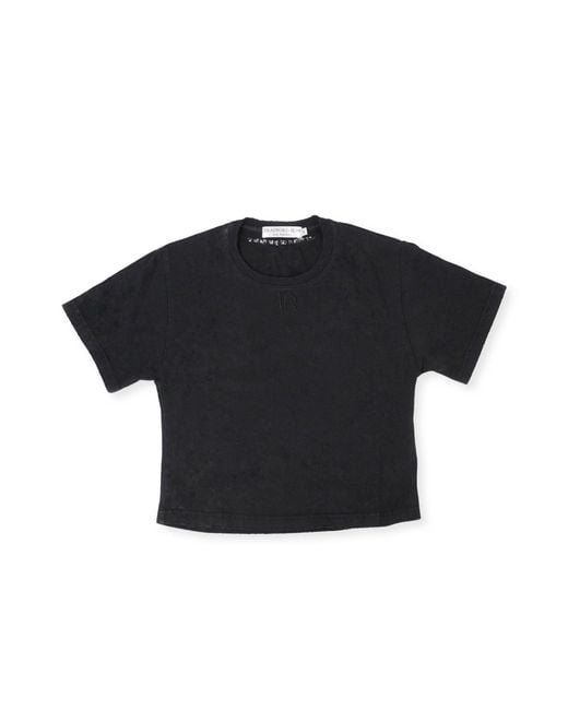 Bradford Row Black Sirena Distressed Crop Tee