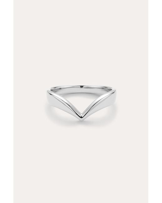 Vanhi Metallic Veda Plain Chevron Ring