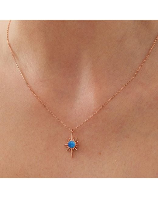Spero London Metallic Opal Northernstar Sterling Pendant Necklace