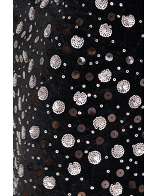 Zetaye Black Lydia Sequin One Shoulder Bow Dress