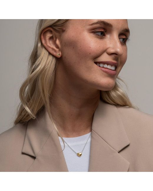 Dower & Hall Metallic Waterfall Mini Heart Studs