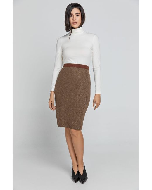 Conquista White Neutrals Ecru Turtle Neck Top By