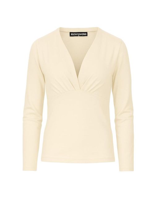 Conquista Natural Neutrals Long Sleeve Faux Wrap Top