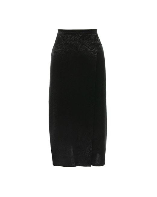 Noria Anis Black Moonlight Viscose Jacquard Midi Skirt