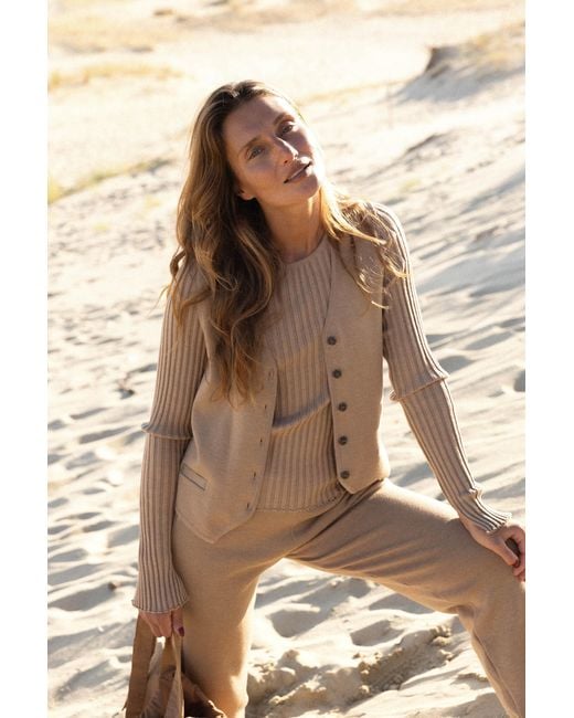 SALANIDA Natural Brera 100% Merino Long-sleeve Top Beige