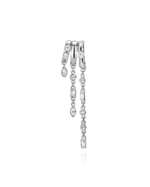 Aaria London Metallic Kalani Stacked Triple Hoop Illusion Earrings