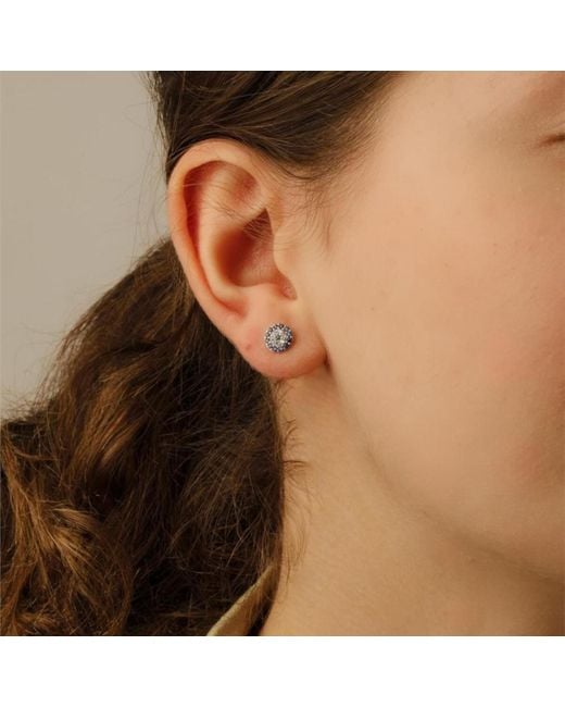 Spero London Blue Mini Evil Eye Stud Earring