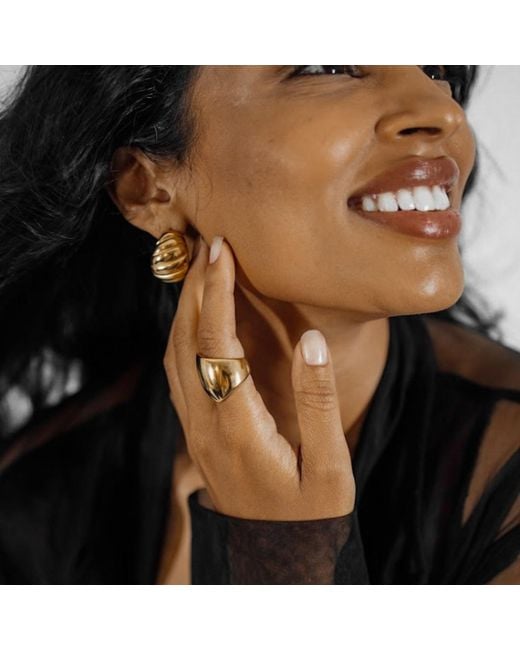 VIEA Metallic Diana Dome Statement Chunky Ring