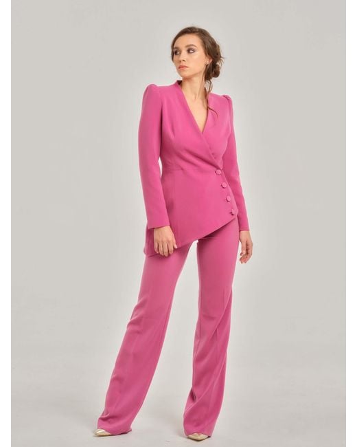 Tia Dorraine Pink Sweet Desire Straight-leg High-waist Trousers