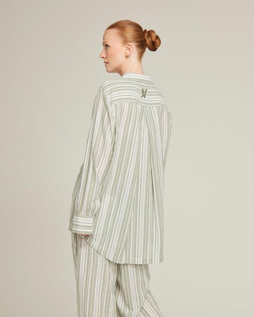 Nudea Gray The Midi Shirt -Sage Stripe