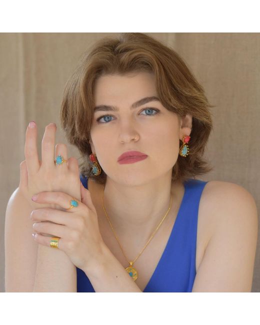 GEM BAZAAR Blue Crown Ring