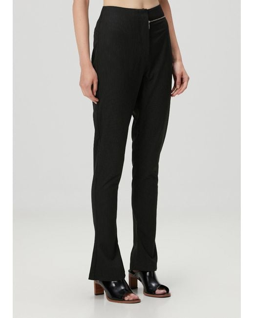 Pcfg Black Zip Detail Skinny Flare Pant