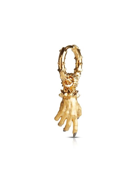 Kasun Metallic Hand Of The Protector Earrings for men