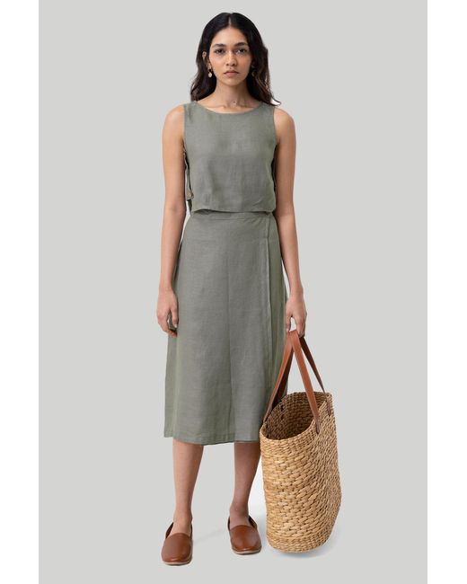 REISTOR Gray Dark Boxy Crop Hemp Top