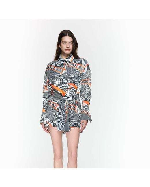 Mirimalist Blue Vortex Oversize Shirt