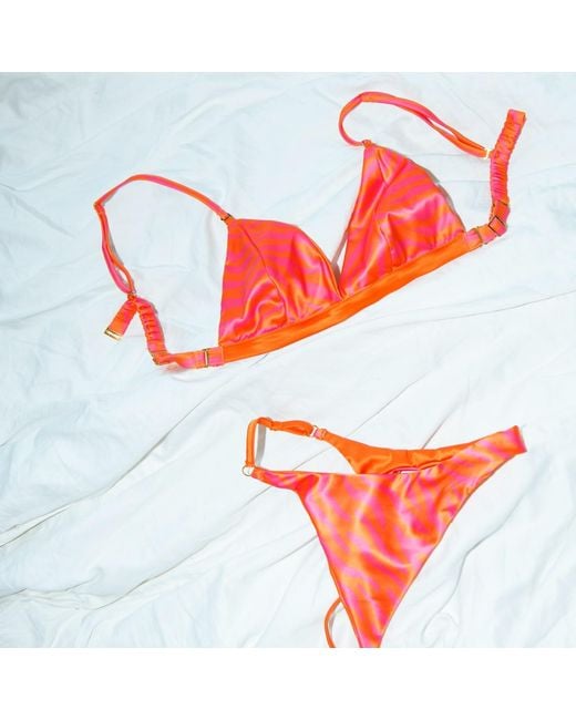Ekcentrik Red Wild Sunrise Satin Thongs