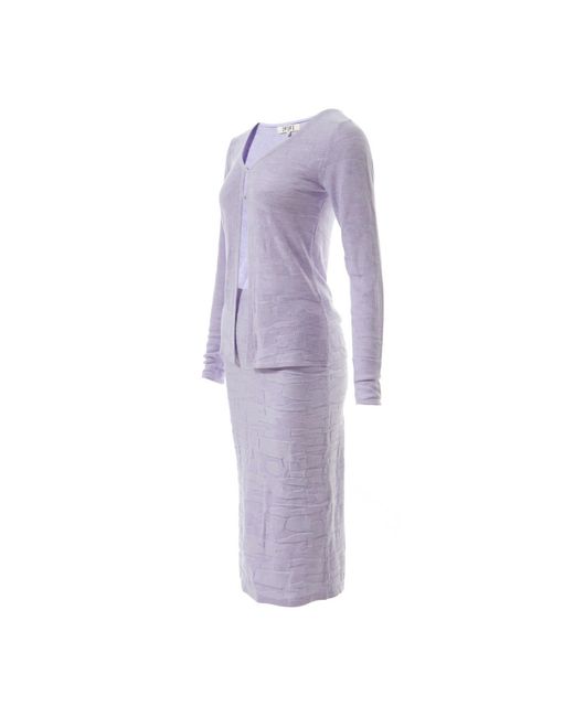 Fully Fashioning Purple Vicky Geometric Jacquard Knit Skirt