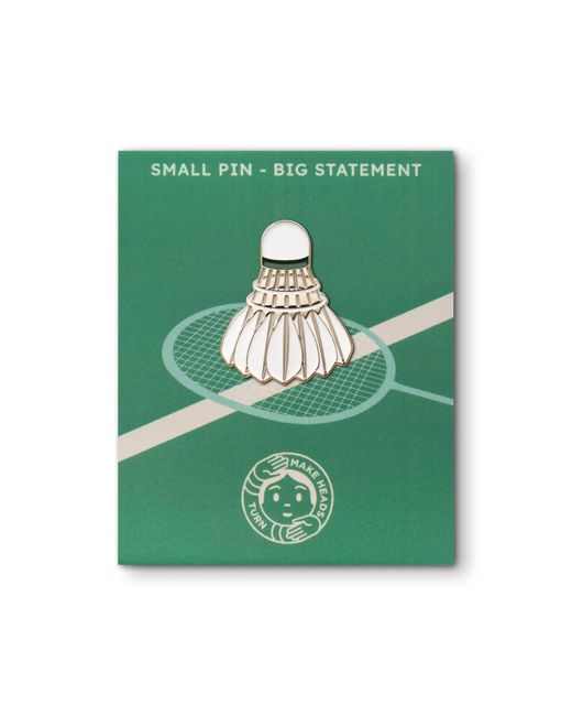 Make Heads Turn White Enamel Pin Shuttlecock