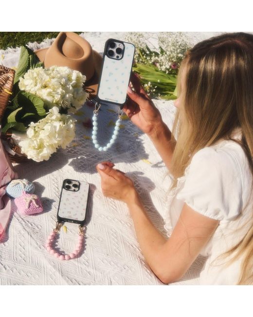 Cordée Cases White Peony Picnic Phone Wristlet Set Blush Magsafe
