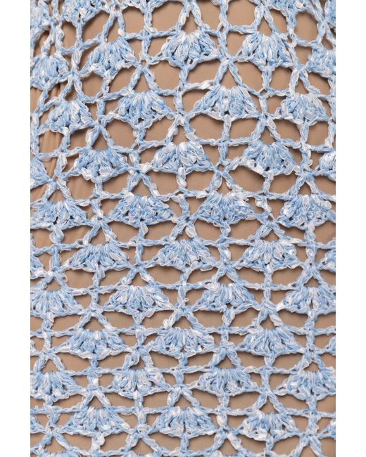 Andreeva Blue Metallic Iris Handmade Crochet Dress