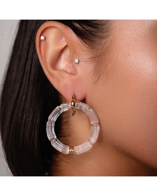 Gold & Honey Metallic Gala Round Bamboo Hoop Earrings