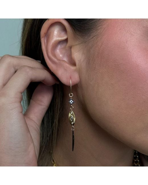 Rachel Nathan Metallic Angled Hook: Art Of Play Earrings