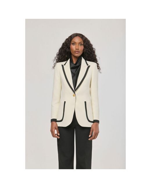 The Extreme Collection Gray Two-Tone Blazer With Piping Laurent