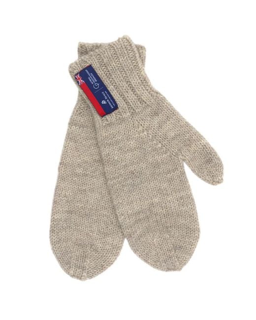 Arthur Beale Blue Maritime Wool Mittens for men