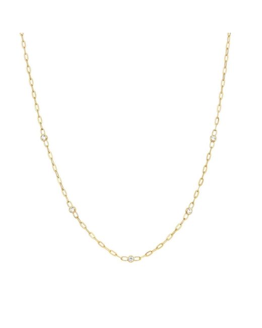 Dinny Hall Metallic Lab Sapphire Paperclip Chain Necklace