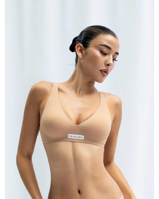 GOD SAVES QUEENS Natural Neutrals Second Skin Push Up Bralette Mocha