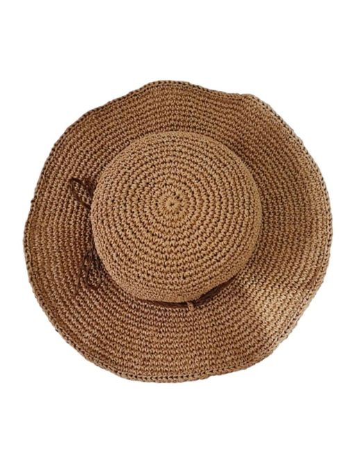 Springmoonatelier Brown Handmade Raffia Summer Hat Stylish And Adjustable
