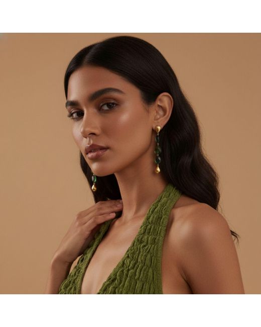 Jaredjamin White Emerald City Earrings