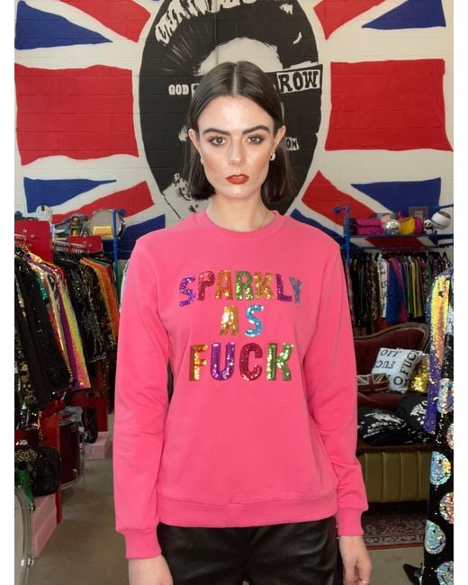 Any Old Iron Pink Sparkly As Fuck Sweatshirt